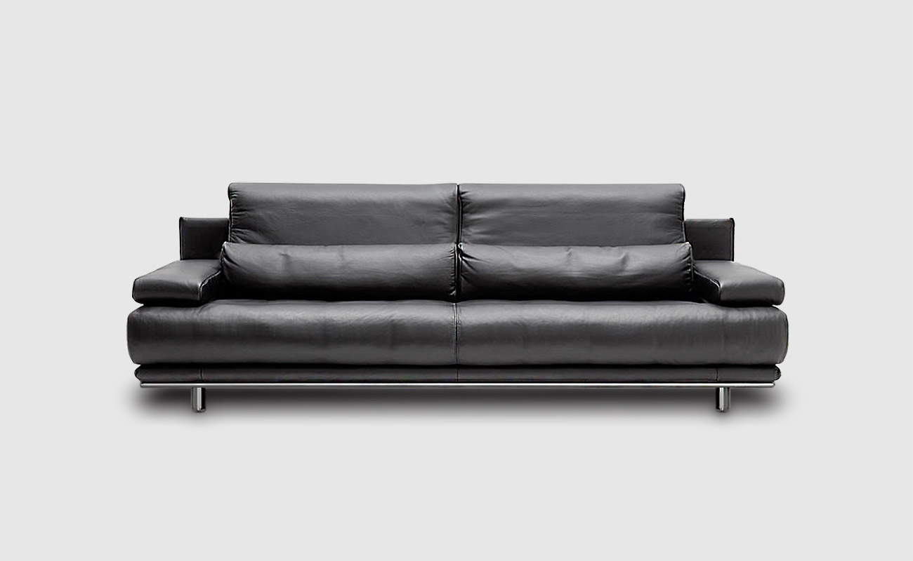 Sofa 3 seater of black leather